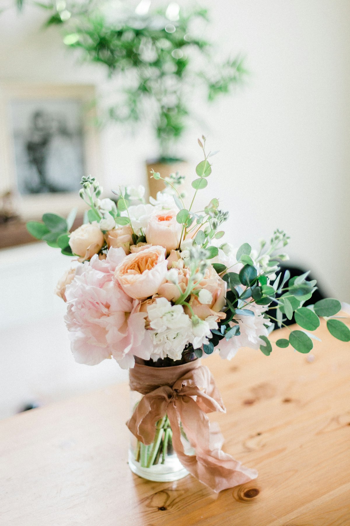 Orchard Jar — Spray Rose, Stock, Waxflower, Mason Jar